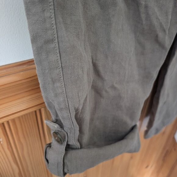J. Jill Garment Dyed Linen Roll Tab Crop Pants Size XL Petite - Picture 6 of 10